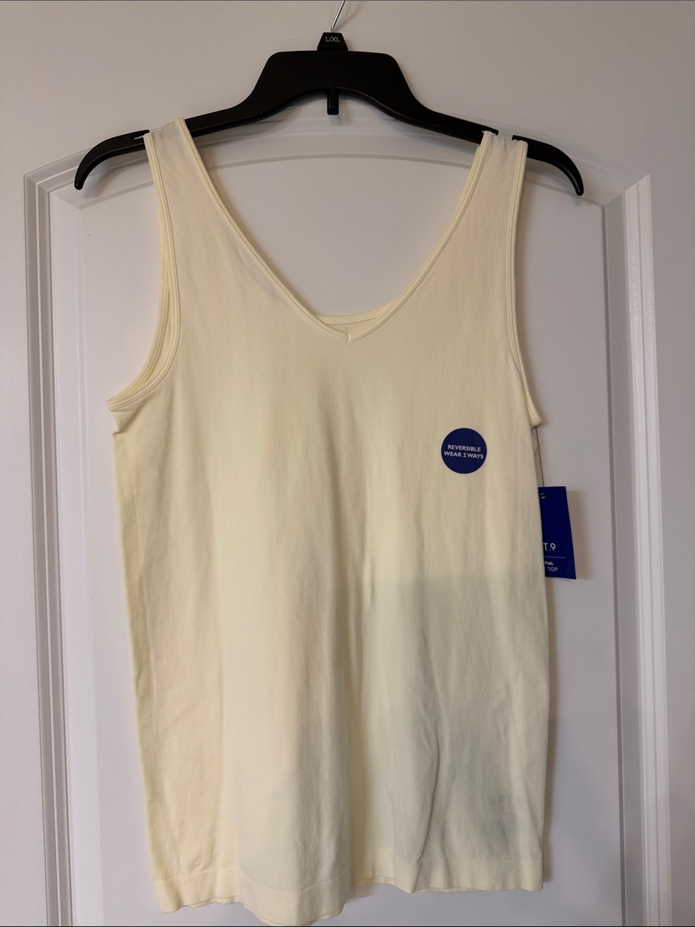 Apt. 9 Pale Yellow V-Neck Reversible Tank Top